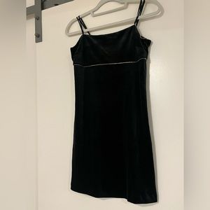 ✨SALE✨Urban Outfitters Mini Velvet Black Dress SMALL Spaghetti Strap Rhinestones